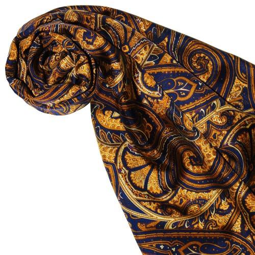 lorenzo cana Silk Wool Scarf Paisley Gold Purple For Women LORENZO CANA