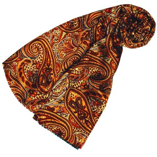 Lorenzo Cana Silk Wool Scarf Paisley Gold Red Crimson For Men LORENZO CANA