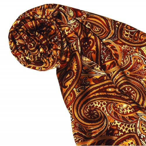lorenzo cana Silk Wool Scarf Paisley Gold Red Crimson For Men LORENZO CANA