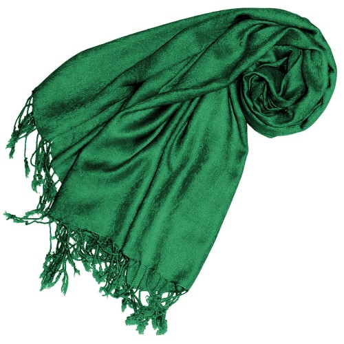 lorenzo cana Viscose mens neckerchief exotic green with fringes LORENZO CANA