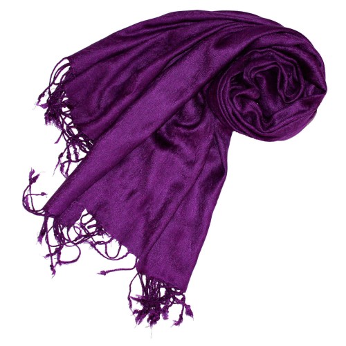 Lorenzo Cana Viscose Mens Neckerchief Purple With Fringes LORENZO CANA
