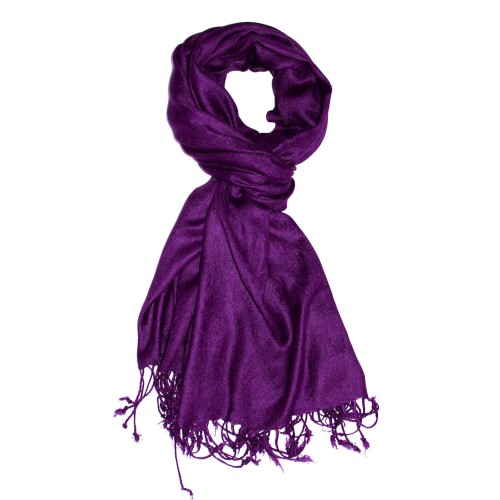 lorenzo cana Viscose mens neckerchief purple with fringes LORENZO CANA