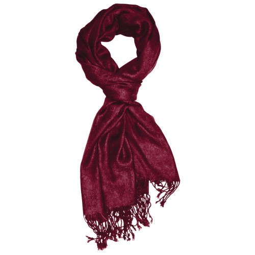 Lorenzo Cana Viscose Mens Scarf Burgundy With Fringes LORENZO CANA