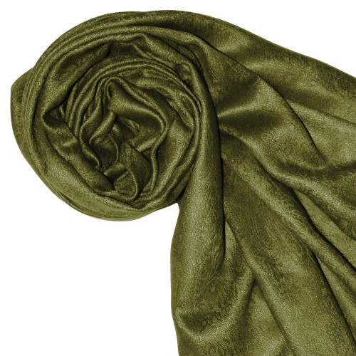 Lorenzo Cana Viscose Mens Scarf Forest Green With Fringes LORENZO CANA