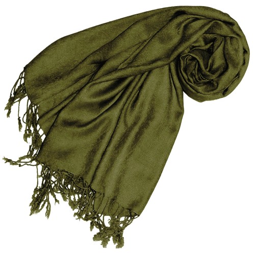 lorenzo cana Viscose mens scarf forest green with fringes LORENZO CANA