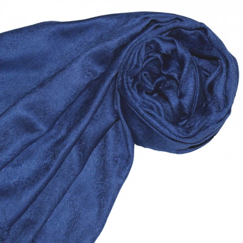 Lorenzo Cana Viscose Mens Scarf Navy Blue With Fringes LORENZO CANA