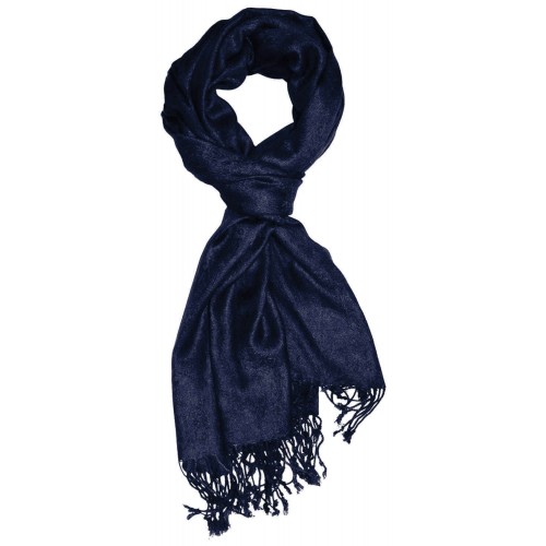 Lorenzo Cana Viscose Mens Scarf Night Blue With Fringes LORENZO CANA