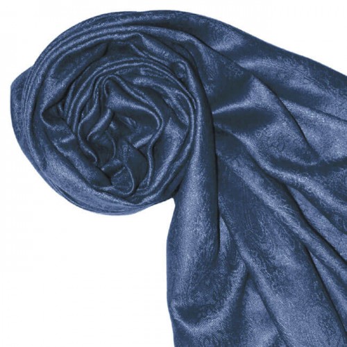 Lorenzo Cana Viscose Mens Scarf Notting-Hill-Blue With Fringes LORENZO CANA