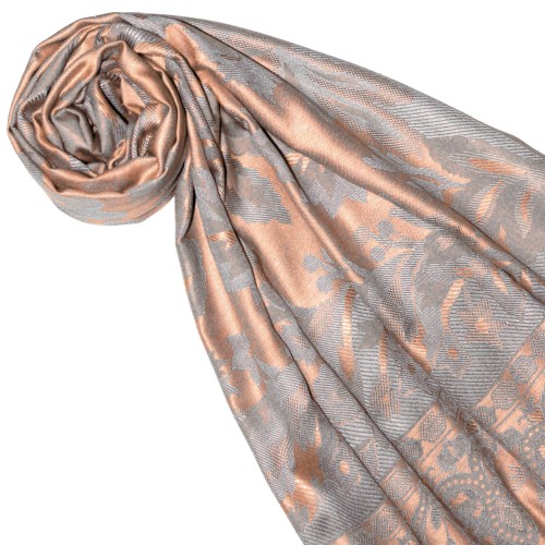 Lorenzo Cana Viscose Mens Scarf Soft Pink Gray Paisley LORENZO CANA