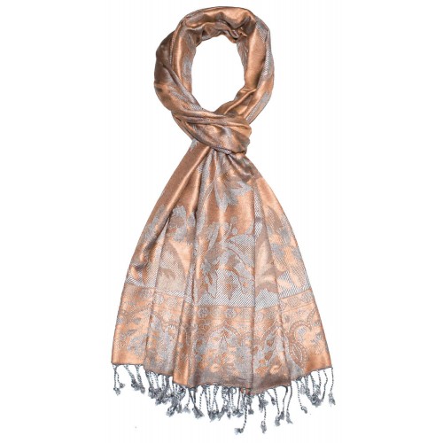 Lorenzo Cana Viscose Mens Scarf Soft Pink Gray Paisley LORENZO CANA