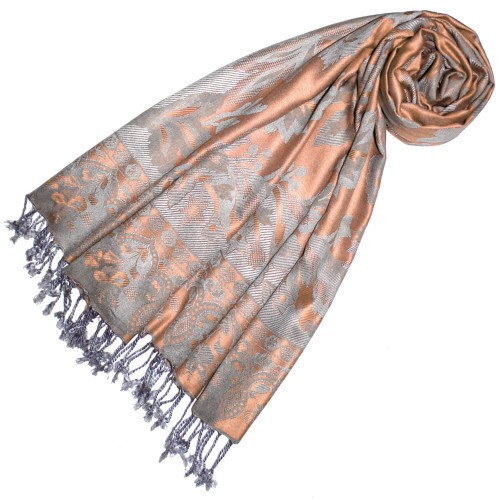 lorenzo cana Viscose mens scarf soft pink Gray Paisley LORENZO CANA