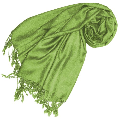 lorenzo cana Viscose mens scarf spring green with fringes LORENZO CANA