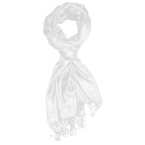 Lorenzo Cana Viscose Mens Scarf White With Fringes LORENZO CANA