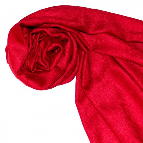 Lorenzo Cana Viscose Neckerchief Deep Red With Fringes LORENZO CANA