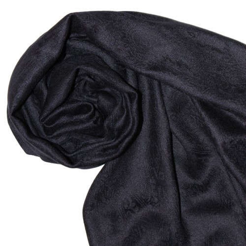 Lorenzo Cana Viscose Scarf Black With Fringes LORENZO CANA