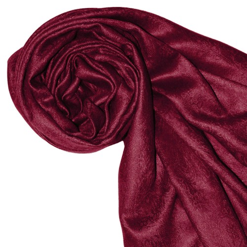 Lorenzo Cana Viscose Scarf Burgundy With Fringes LORENZO CANA