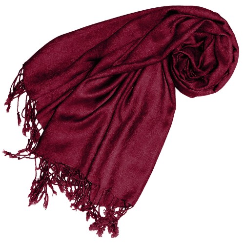lorenzo cana Viscose scarf Burgundy with fringes LORENZO CANA