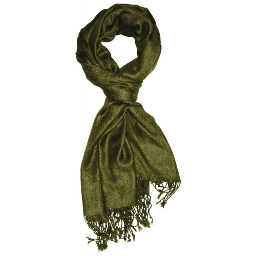 Lorenzo Cana Viscose Scarf Forest Green With Fringes LORENZO CANA