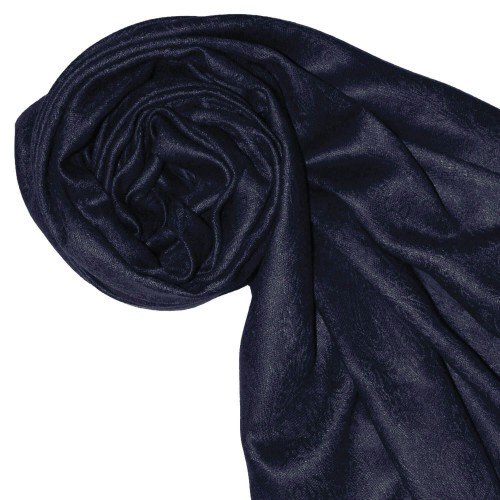 Lorenzo Cana Viscose Scarf Night Blue With Fringes LORENZO CANA