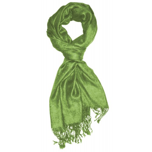 Lorenzo Cana Viscose Scarf Spring Green With Fringes LORENZO CANA