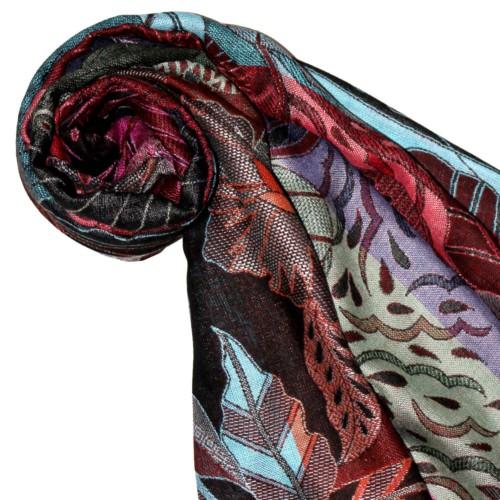 Lorenzo Cana Viscose Scarf Violet Red Turquoise LORENZO CANA