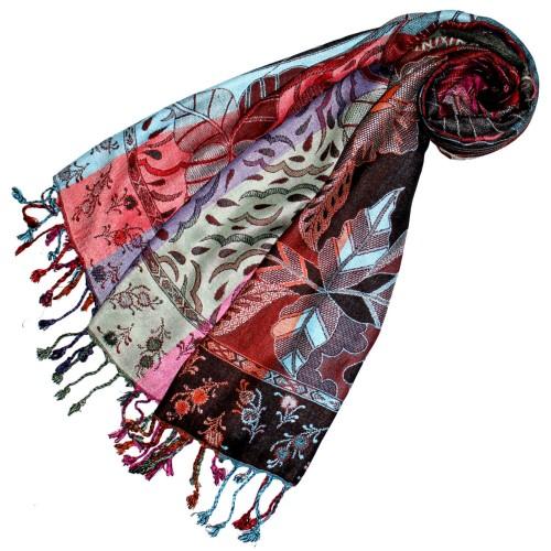 lorenzo cana Viscose scarf Violet Red Turquoise LORENZO CANA