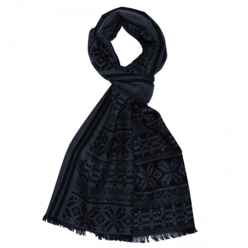 Lorenzo Cana Viscose Winter Scarf Aztec Pattern Black LORENZO CANA