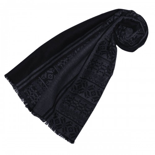 lorenzo cana Viscose Winter Scarf Aztec Pattern Black LORENZO CANA