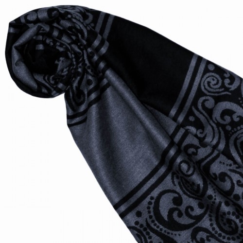 Lorenzo Cana Viscose Winter Scarf Paisley Grey LORENZO CANA