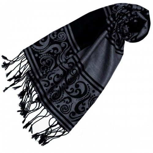 lorenzo cana Viscose Winter Scarf Paisley Grey LORENZO CANA