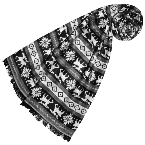 lorenzo cana Viscose Winter Scarf Stripes Grey LORENZO CANA