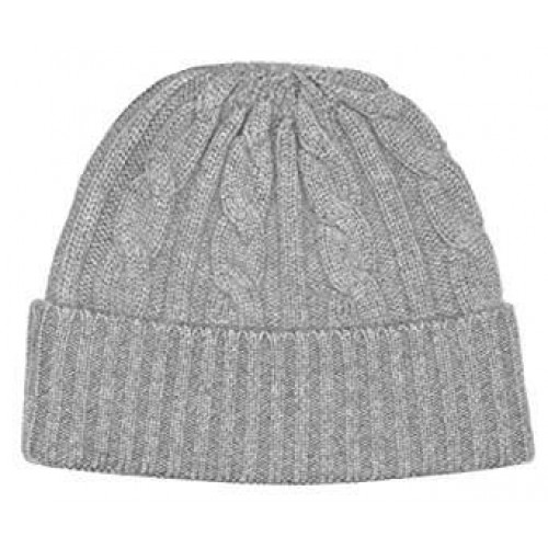 lorenzo cana Winter Beanie Cashmere Cable Knit Gray LORENZO CANA