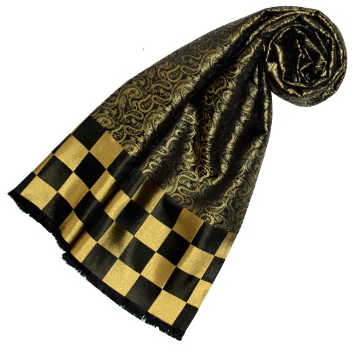 lorenzo cana Women's golden silk scarf LORENZO CANA