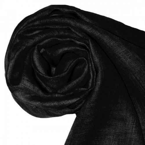 lorenzo cana Women's Scarf 100% Linen Unicolored Black LORENZO CANA lorenzo cana Women's Scarf 100% Linen Unicolored Black LORENZO CANA
