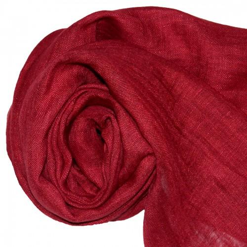 Lorenzo Cana Women's Scarf 100% Linen Unicolored Dark Red LORENZO CANA