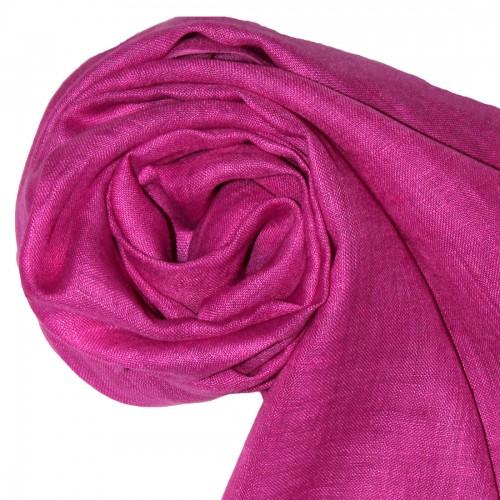 Lorenzo Cana Women's Scarf 100% Linen Unicolored Pink LORENZO CANA