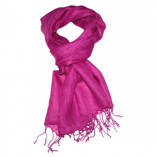 Lorenzo Cana Women's Scarf 100% Linen Unicolored Pink LORENZO CANA