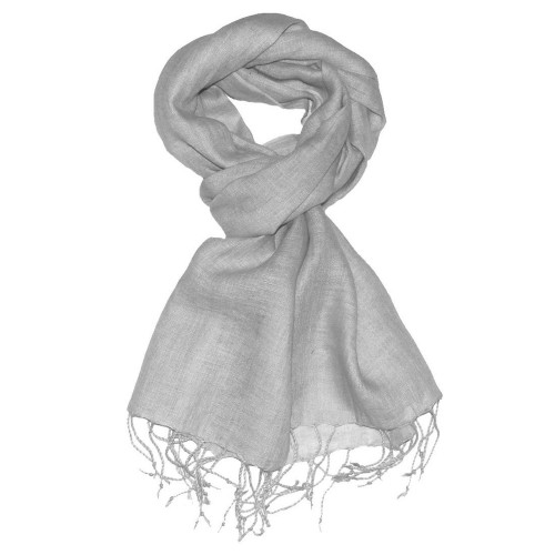 Lorenzo Cana Women's Scarf 100% Linen Unicolored Silver LORENZO CANA