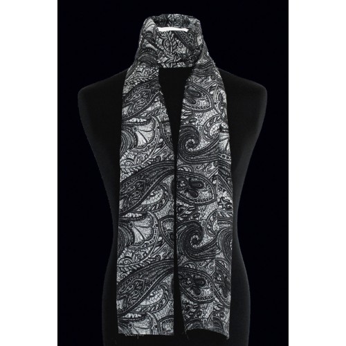 Lorenzo Cana Women's Scarf Paisley Grey Black LORENZO CANA