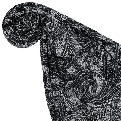 lorenzo cana Women's Scarf Paisley Grey Black LORENZO CANA