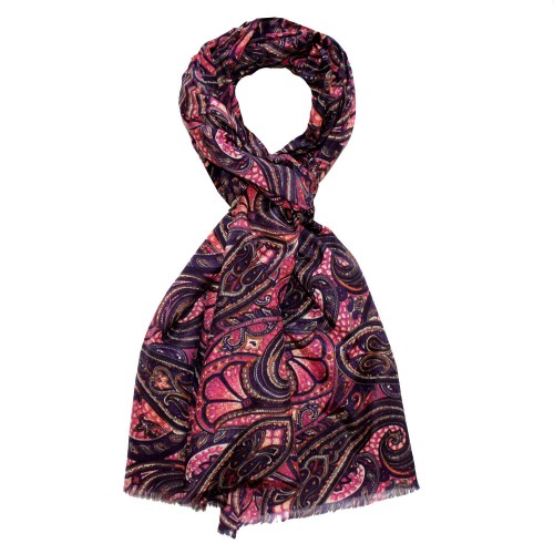 Lorenzo Cana Women's Scarf Paisley Pink Purple LORENZO CANA