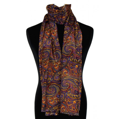 Lorenzo Cana Women's Scarf Paisley Yellow Blue Orange LORENZO CANA