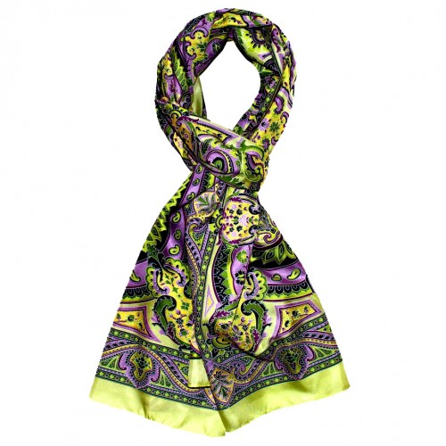 Lorenzo Cana Women's Shawl Green Purple Yellow Paisley LORENZO CANA