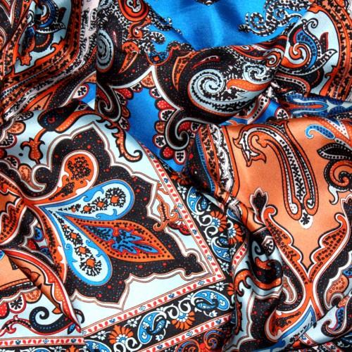 Lorenzo Cana Women's Shawl Silk Orange Blue Red LORENZO CANA