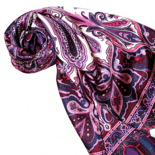 lorenzo cana Women's Shawl Silk Purple Pink White LORENZO CANA