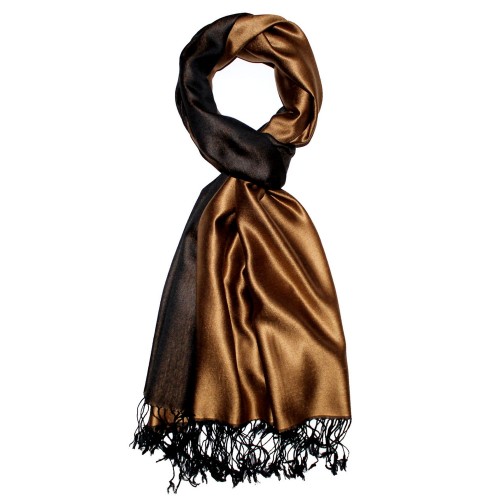 Lorenzo Cana Women's Shawl Silk Viscose Bicolored Brown Copper LORENZO CANA