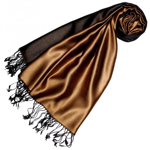 lorenzo cana Women's Shawl Silk Viscose Bicolored Brown Copper LORENZO CANA