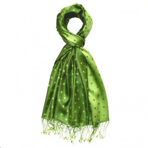 Lorenzo Cana Women's Shawl Silk Viscose Polka Dot Green Dark Green LORENZO CANA