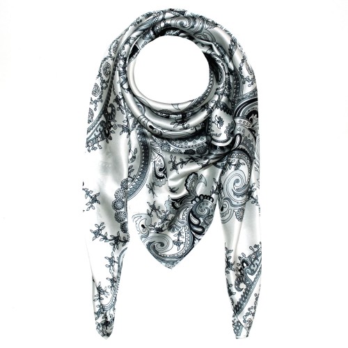 lorenzo cana Women's Shawl silver white orange Floral LORENZO CANA