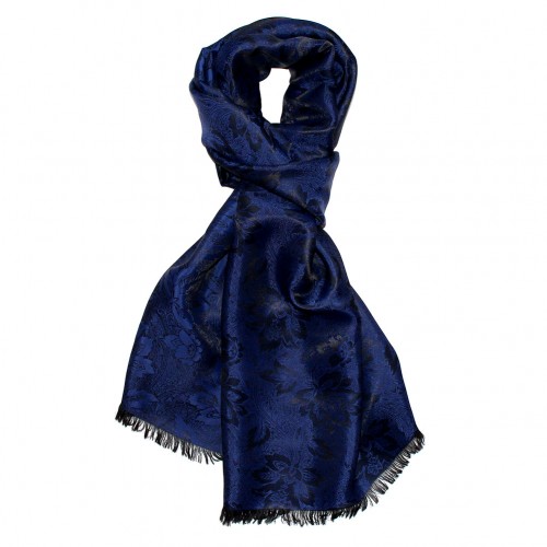 Lorenzo Cana Women's Shawl Viscose Silk Paisley Dark Blue LORENZO CANA